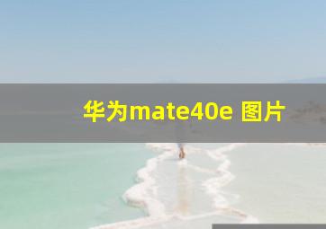 华为mate40e 图片